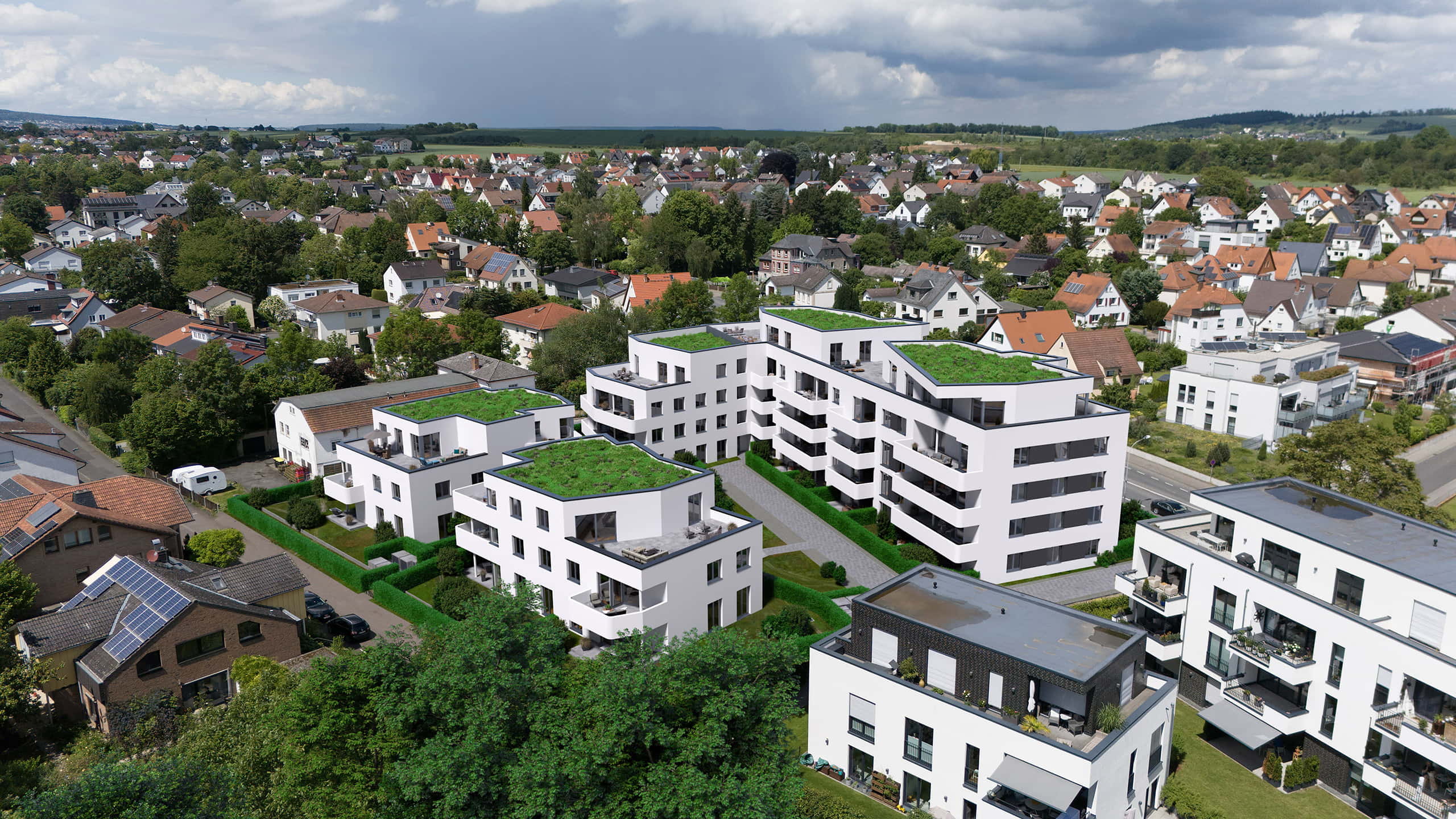 Effizienzhaus 40 Luftaufnahme